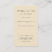 Stilistische Kunst-Dekosonne-Geschäftskarte Visitenkarte (Rückseite)