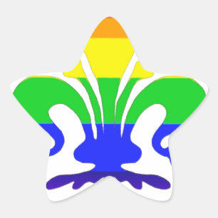 Stilistische Regenbogen-Lilie Stern-Aufkleber