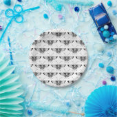 Stilistischer Art-Deco-Schmetterling - schwarz-wei Pappteller (Party)