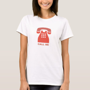Stilistischer Vintager roter Telefon-Anruf ich T-Shirt
