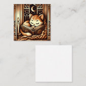Stilkatze im Art-Déco-Stil mit einem Buch Mitteilungskarte (Vorne/Hinten)