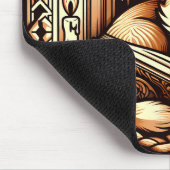 Stilkatze im Art-Déco-Stil mit einem Buch Mousepad (Ecke)