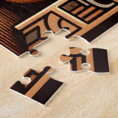 Stilkatze im Art-Déco-Stil mit einem Buch Puzzle (Seite)