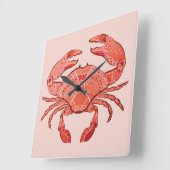 Stilkrabbe Quadratische Wanduhr (Winkel)