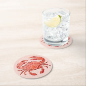 Stilkrabbe Runder Pappuntersetzer (Vor Ort)