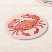 Stilkrabbe Runder Pappuntersetzer (Angewinkelt)