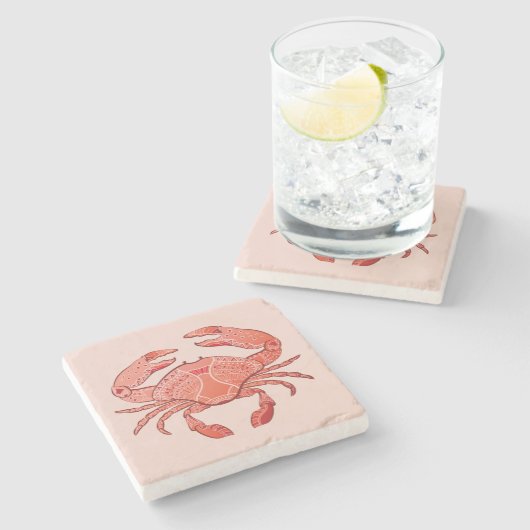 Stilkrabbe Steinuntersetzer (Seitenansicht)