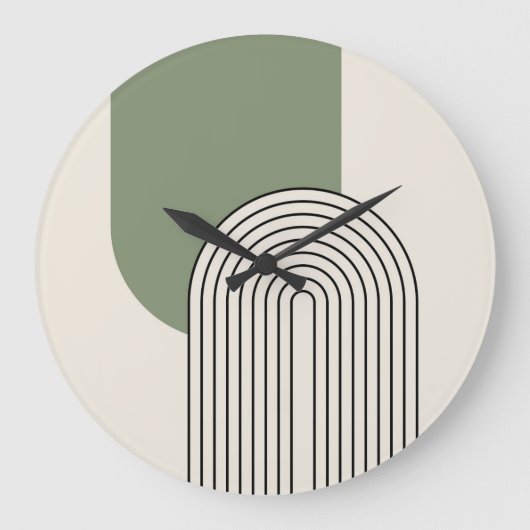 Stilkunst im Mittelalter mit grünem Bogen Große Wanduhr (Vorderseite)