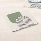 Stilkunst im Mittelalter mit grünem Bogen Rechteckiger Pappuntersetzer (angewinkelt)