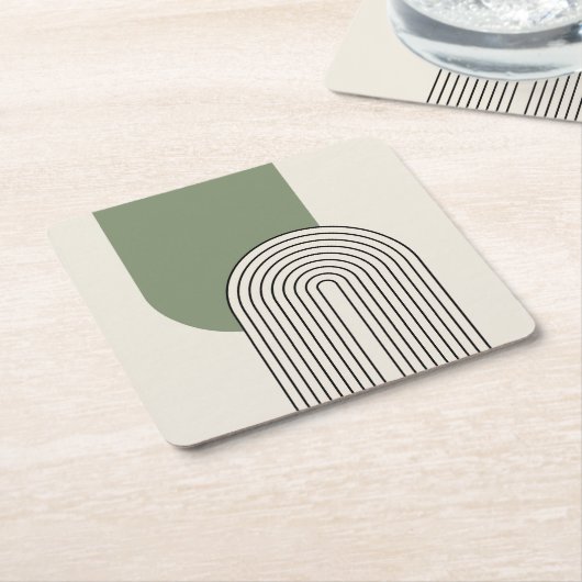 Stilkunst im Mittelalter mit grünem Bogen Rechteckiger Pappuntersetzer (angewinkelt)