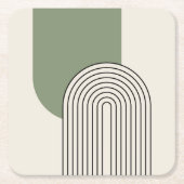 Stilkunst im Mittelalter mit grünem Bogen Rechteckiger Pappuntersetzer (Vorderseite)