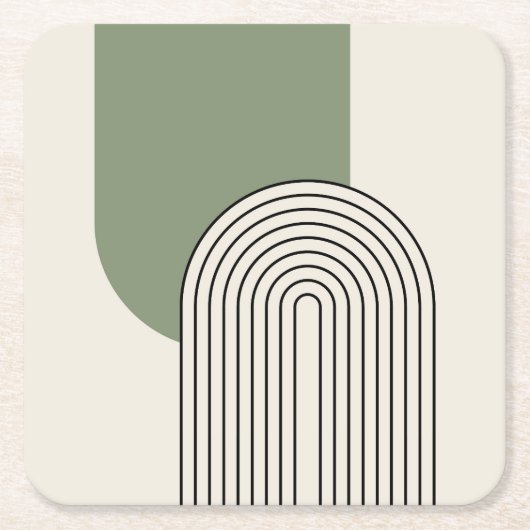 Stilkunst im Mittelalter mit grünem Bogen Rechteckiger Pappuntersetzer (Vorderseite)