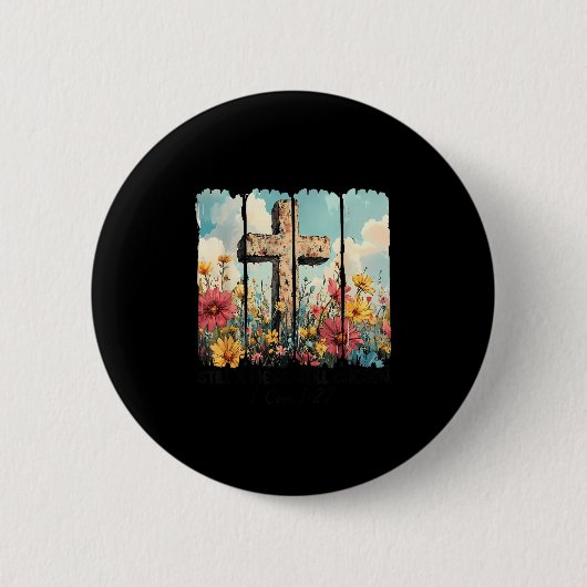 Still A Mess Still Chosen Funny Christian Jesus Fa Button (Vorderseite)