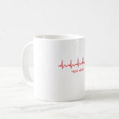 Still Alive – Minimal Heartbeat Dark Humor Design Kaffeetasse (Vorderseite Links)