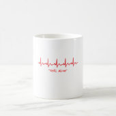 Still Alive – Minimal Heartbeat Dark Humor Design Kaffeetasse (Mittel)