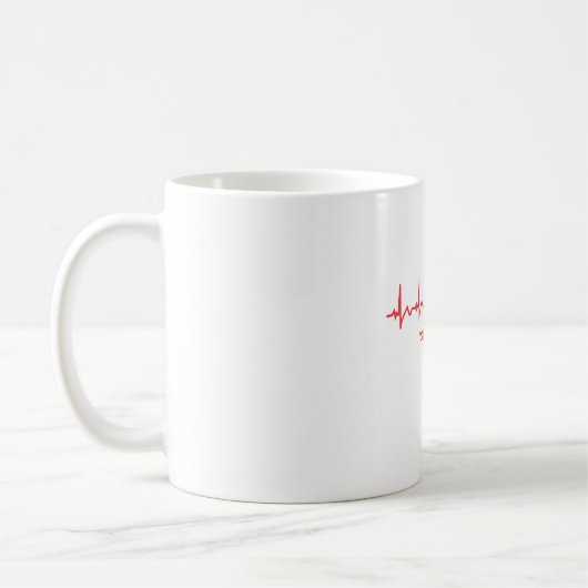 Still Alive – Minimal Heartbeat Dark Humor Design Kaffeetasse (Links)