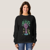 Still Alive Pastel Goth Shaka Skeleton Hand Occult Sweatshirt (Vorne ganz)