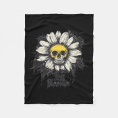 Still Bloomin' Schädel Daisy Kostüm für Erwachsene Fleecedecke (Vorderseite)