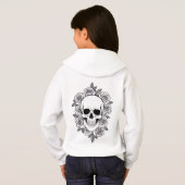 Still Blooming Skull & Roses Line Art Hoodie (Schwarz voll)