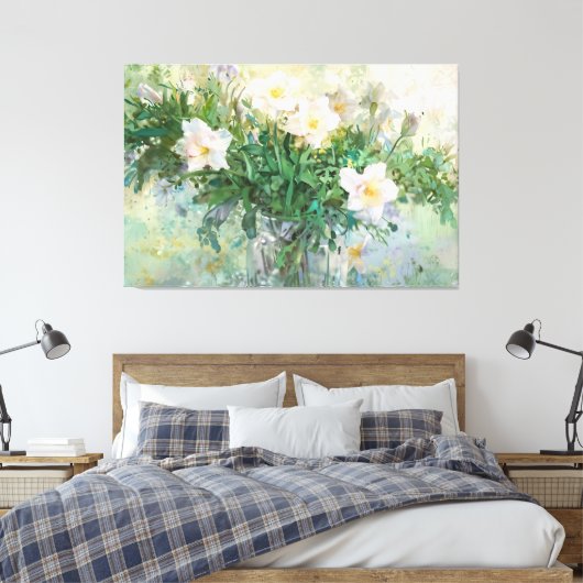 *~* Still Daffodid TV2 Stretched Canvas Print Leinwanddruck (Insitu (Schlafzimmer))