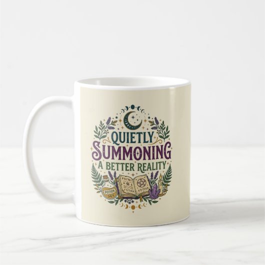 Still ein besserer Wirklichkeit Mystischer Rufend Kaffeetasse (Links)