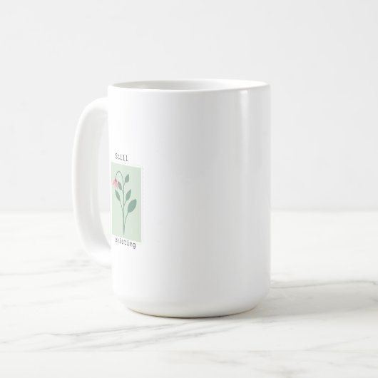 Still Existing Minimalist Flower Stamp Design Kaffeetasse (Vorderseite Links)