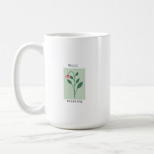 Still Existing Minimalist Flower Stamp Design Kaffeetasse (Links)