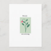 Still Existing Minimalist Flower Stamp Design Postkarte (Vorderseite)