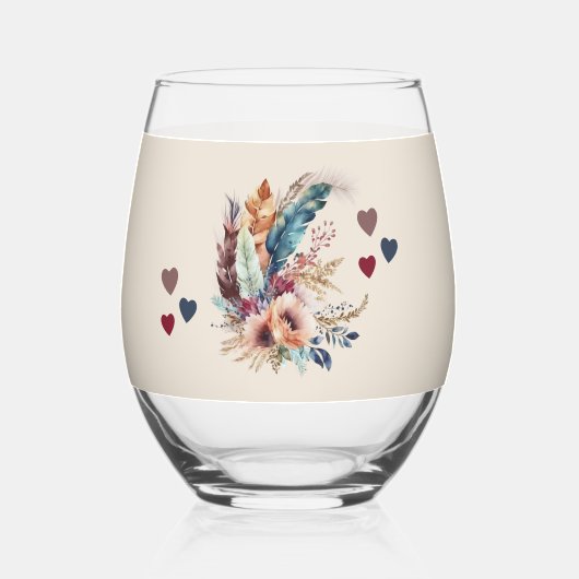 Still fabulous at 60 add name floral blue weinglas ohne stiel (Rückseite)