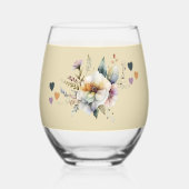 Still fabulous at 70 add name floral orange weinglas ohne stiel (Rückseite)