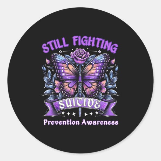 Still Fighting Suicide Prevention Awareness Butter Runder Aufkleber (Vorderseite)