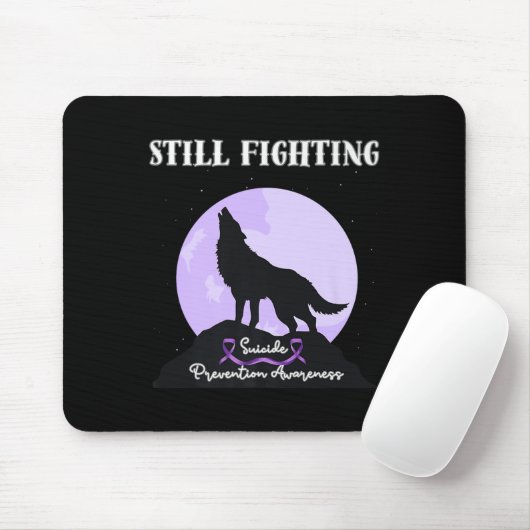 Still Fighting Suicide Prevention Awareness Wolf P Mousepad (Mit Mouse)