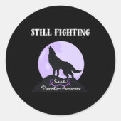 Still Fighting Suicide Prevention Awareness Wolf P Runder Aufkleber (Vorderseite)