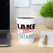 Still Lake Ontario Vintage-Rot-Stempel-Kunst