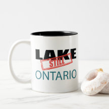 Still Lake Ontario Vintage-Rotstempel-Kunst
