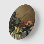 Still Life, 1643 (Öl auf Tafel) Runde Wanduhr (Winkel)