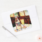 Still Life Absinthe Van Gogh Fine Art Quadratischer Aufkleber (Umschlag)