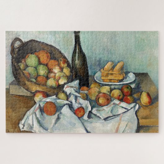Still Life Apfel Basket Cezanne Malerei Kunst Puzzle (Horizontal)