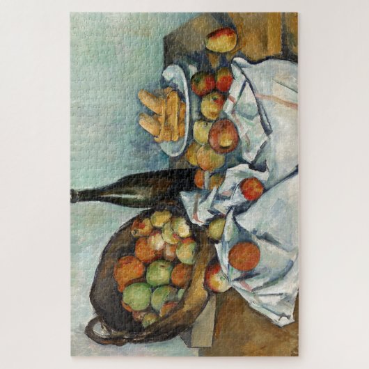 Still Life Apfel Basket Cezanne Malerei Kunst Puzzle (Vertikal)