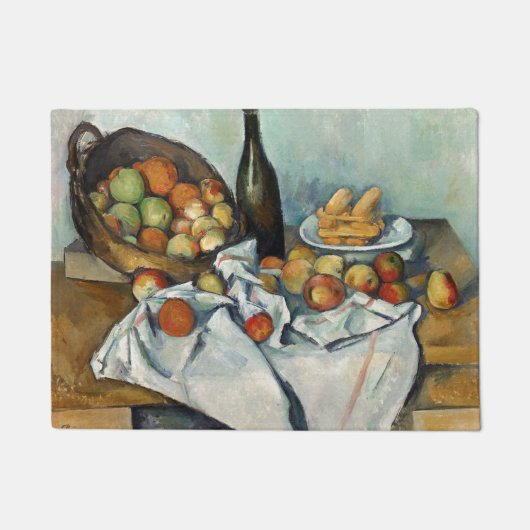 Still Life Apples Basket Cezanne Malerei Art Fußmatte (Vorderseite)