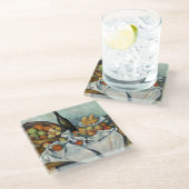 Still Life Apples Basket Cezanne Malerei Art Glasuntersetzer (Schrägansicht)