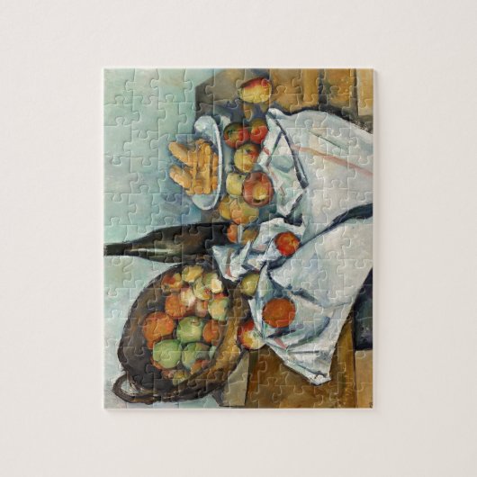 Still Life Apples Basket Cezanne Malerei Art Puzzle (Vertikal)