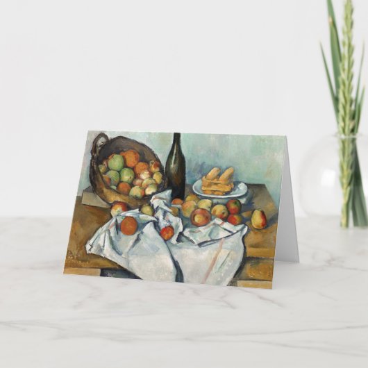 Still Life Apples Basket Cezanne Painting Art Karte (Vorderseite)