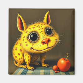 Still Life Art mit lustig-gelber Critter Magnet
