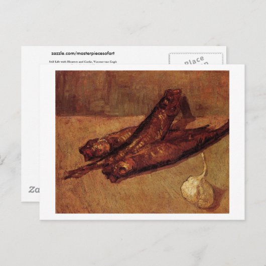 Still Life Bloaters and Knolic, Van Gogh Fine Art Postkarte (Vorne/Hinten)