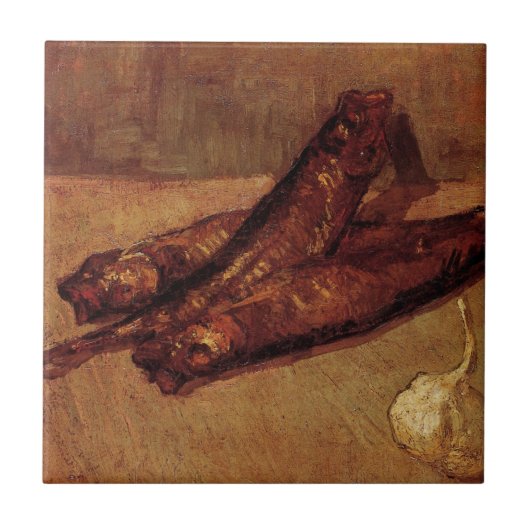 Still Life Bloaters and Knolic von Vincent van Gog Fliese (Vorderseite)