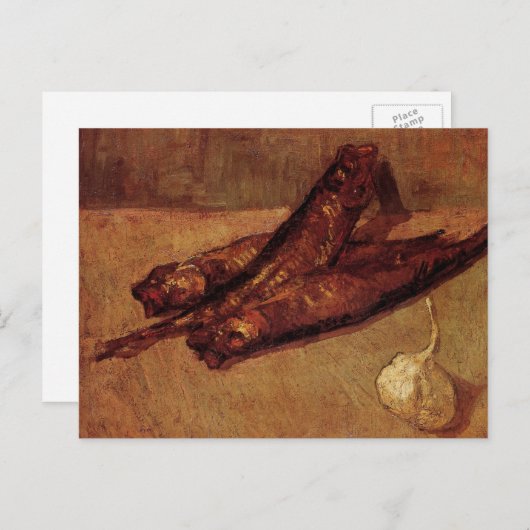 Still Life Bloaters and Knolic von Vincent van Gog Postkarte (Vorne/Hinten)