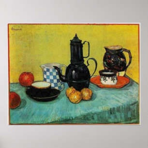 Still Life Blue Enamel Coffeepot, etc. 1888 Poster
