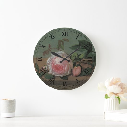 Still Life-Blume an der Lecke von Otto Ottesen Große Wanduhr (Zuhause)