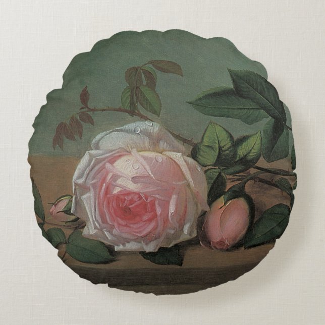 Still Life-Blume an der Lecke von Otto Ottesen Rundes Kissen (Vorderseite)